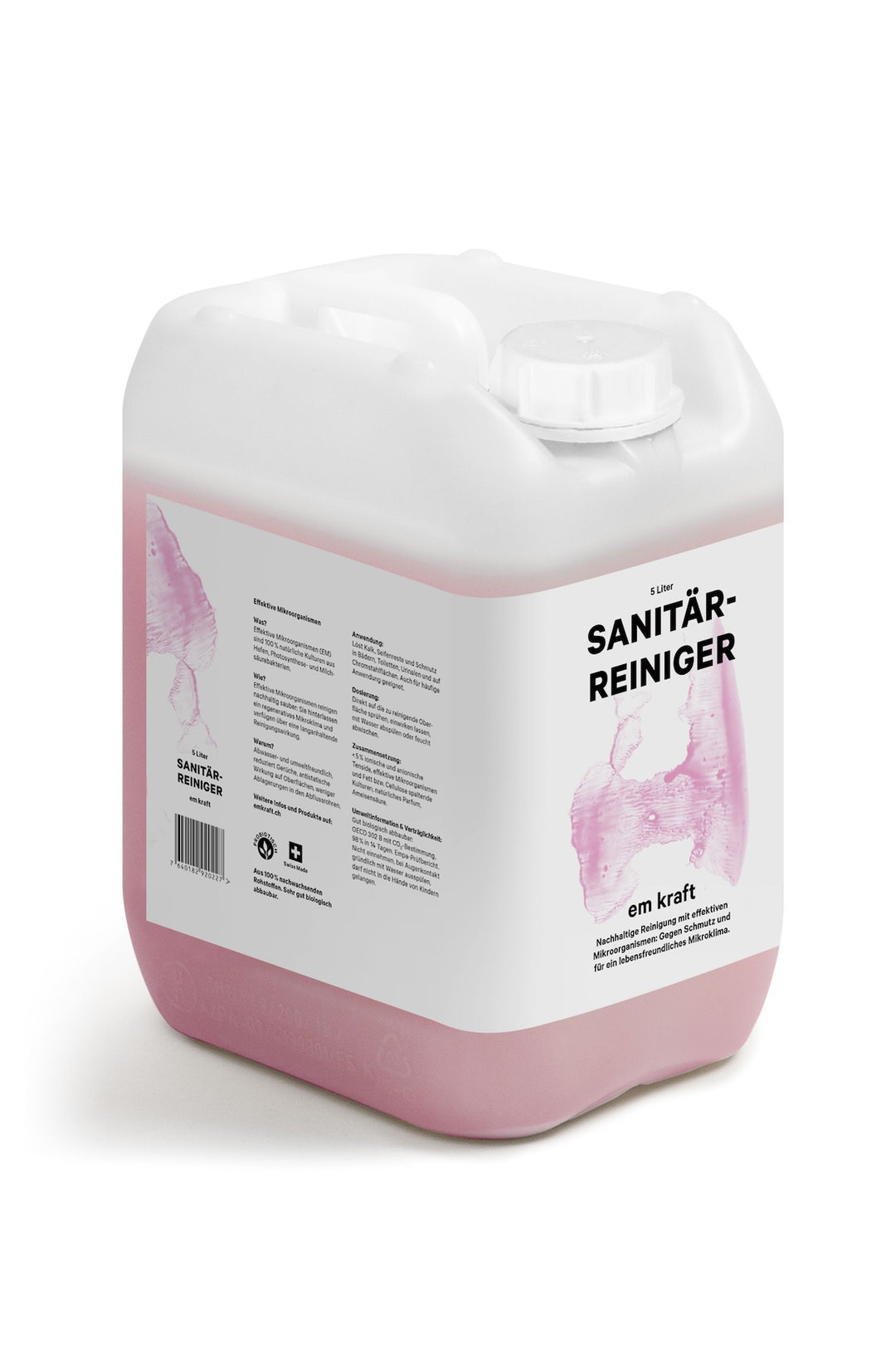 5 Liter Kanister probiotischer Badreiniger zum Nachfüllen von em kraft. Professionelle, sichere und ökologische Reinigung in WC und Bad